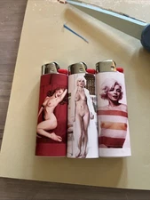 New 3 Bic Lighters Vintage Marilyn Monroe Pin Up Calendar