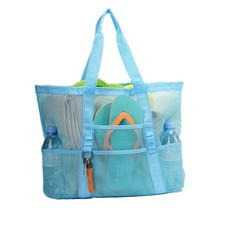 Large Mesh Beach Tote Bag Lightweight Pool Bags for Sand Toys Family Travel G...