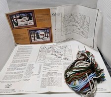 The Creative Circle Yarn Stitchery Project 2501 'Snow Covered Bridge' Repackaged