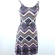 Express Geometric Print Fit Flare Skater Dress XS XSmall Sleeveless Juniors