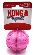 KONG Squeezz Crackle Ball Medium Pink No Squeak Toss  Play Dog Fetch Toy 2.5"