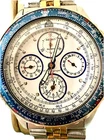 Vintage Seiko Flightmaster Chronograph Alarm Japan Quartz Pilot Watch 7T34-6A09