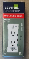 Leviton Decora Lever Edge 15 Amp Tamper Resistant Duplex Outlet - Up to 125