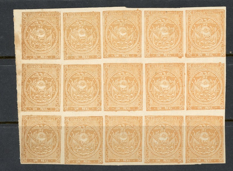 Ecuador 4 Rivadeneira Counterfeit Block of 15 MNG