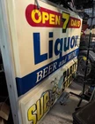 VINTAGE  OUTDOOR STORE FRONT SIGN Liquor Store Sue Bee's Otisville Mi Beer Wine
