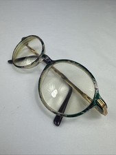 Louis Feraud Fleurance Large Oval Crystal Turquoise Blond Eyeglasses 90s -France