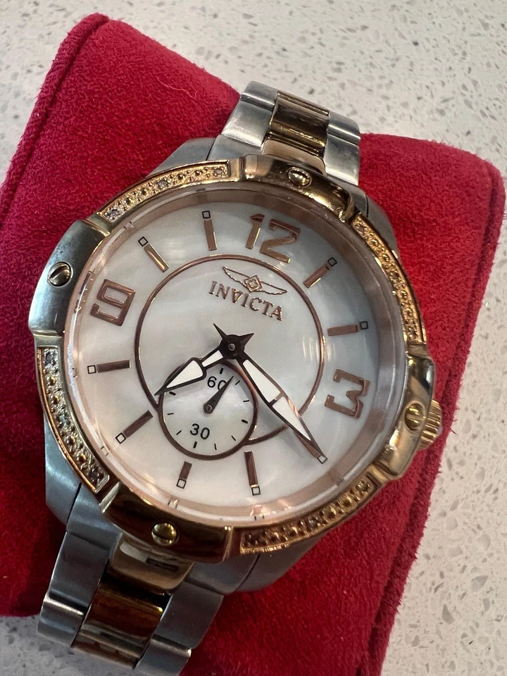 Invicta女士腕表0265 Angel MOP表盘双色钢制钻石色调腕表 — 第 3/4 张图片