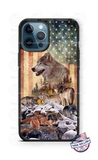 Wolf Pack US Flag Wildlife Animal Phone Case for iPhone 16 Samsung s25 Google 8