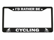 Id Rather Be Cycling Girly Style Metal License Plate Frame Personalizedcarbon