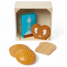Melissa Doug Toddlers Bread Bun Pretzel Rice Play Set Wooden Food Groups Toy