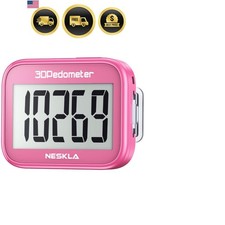 3D Pedometer for Walking, Simple Step Counter with Large Digital Display, Ste...