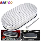 15" Oval Full Finned Air Cleaner Washable For SBC BBC Chevy Ford 5-1/8 Carb Neck