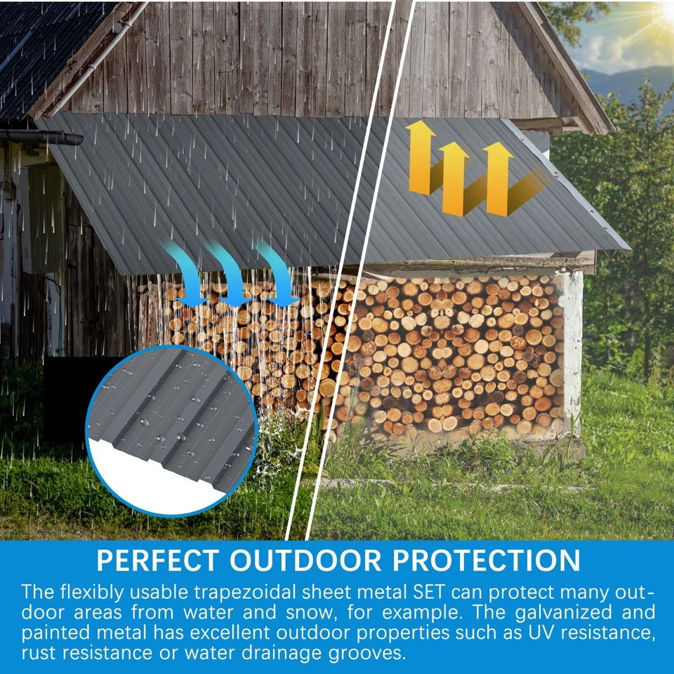 Paneles de techo de 50 piezas de acero galvanizado herrajes láminas de metal para techos paneles de pared Foto 4 de 4