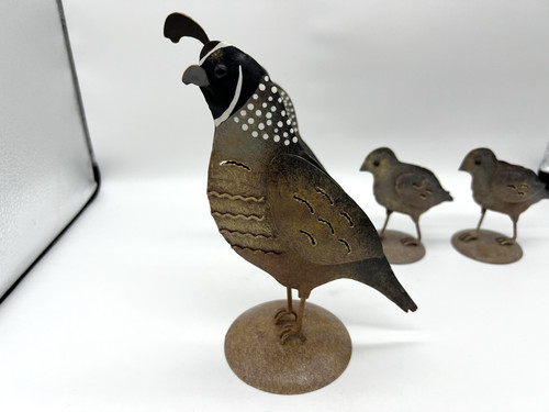 Hand Made and Painted Metal Quail Family Home & Garden Decor - Picture 4 of 17