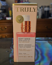 Truly Soft Serve Aftershave Oil 6.4 fl oz Vegan Clean Strawberry Vanilla JUMBO