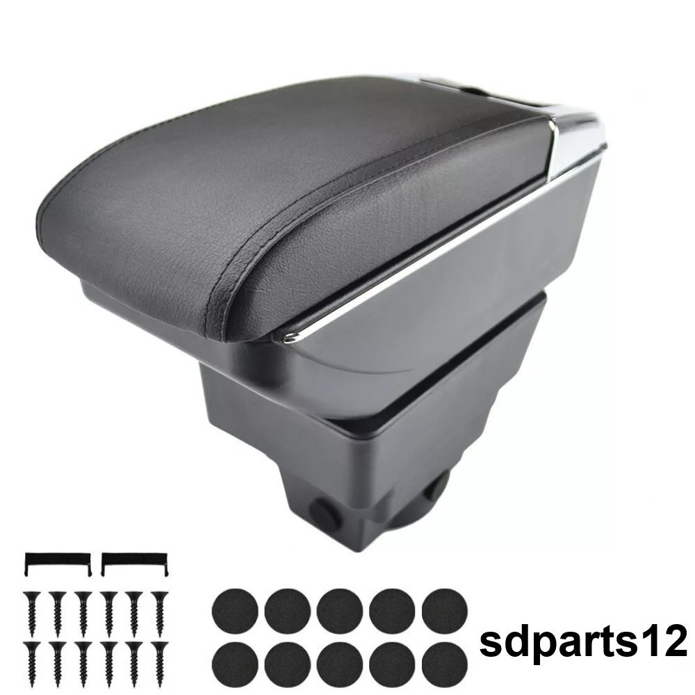 Bracciolo Auto Centrale Portaoggetti Pelle Nera Ecologica per Opel Astra J 09–18 - Immagine 1