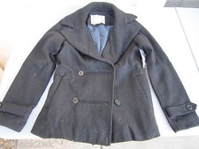 New* Element Ladies M Peacoat Shirt Jacket Coat Top Black Wool $120 Retail