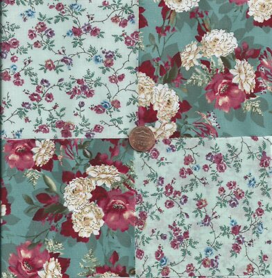 Gorgeous Flowers Unique 4 inch 100% Cotton Novelty Fabric Squares FS2