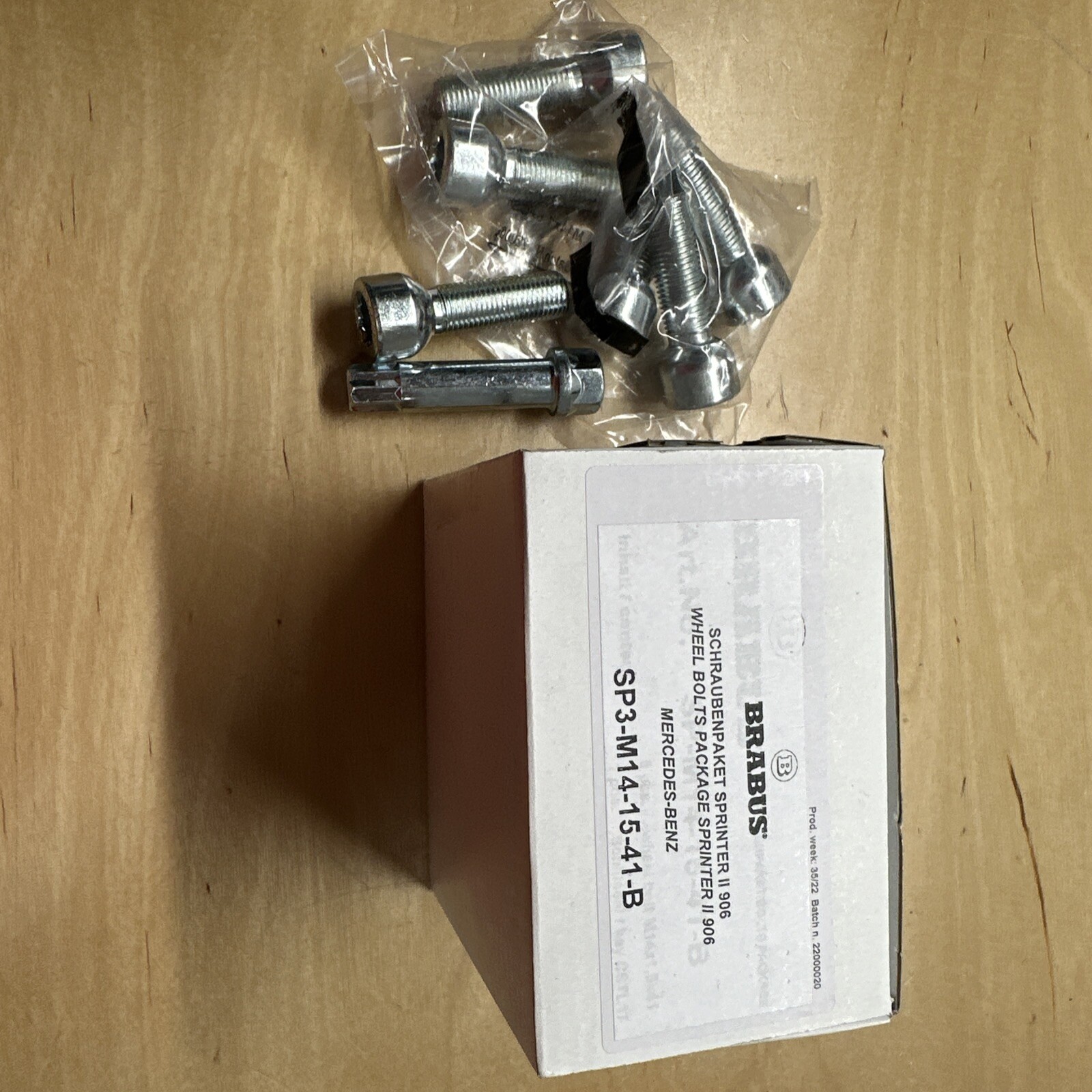Brabus Mono E Wheel Lug Bolt 14 x1.5 Long 41 MM /Key For Mbz Sprinter OEM 6 Pcs