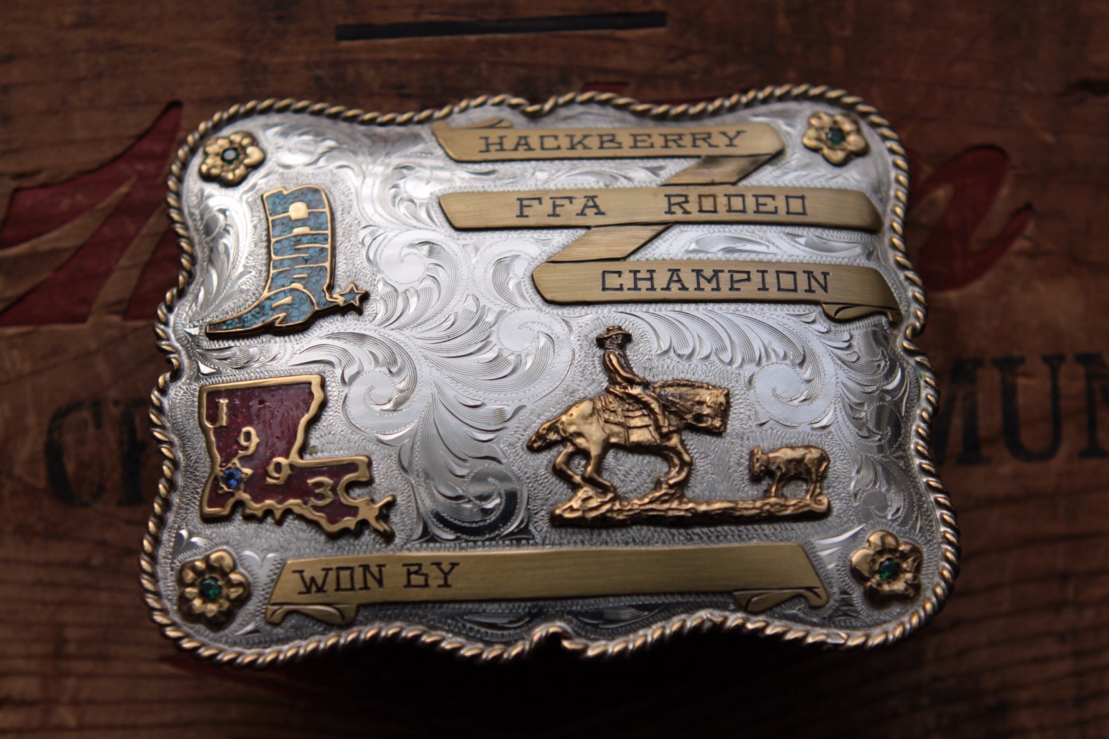 Vintage 90's Bull Rider Rodeo Belt Buckle Brass Nickel Alloy Black ...