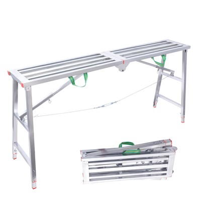 Work Platform Step Ladder Load 880LBS,Non-Slip Adjustable Height Portable Ladder