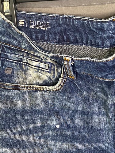 Raw 1 Mens Jeans 27x30 Med Wash Midge Whiskered Distressed - Picture 4 of 5
