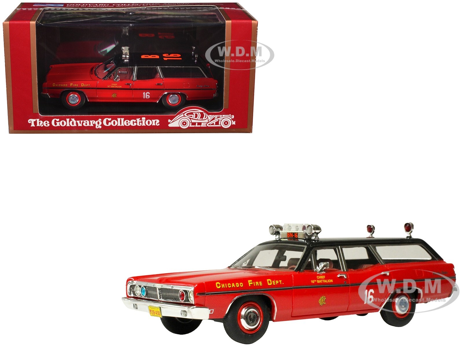 1970 FORD GALAXIE УНИВЕРСАЛ CHICAGO FIRE CHIEF 1/43 ОТ GOLDVARG, КОЛЛЕКЦИЯ GC-055 D
