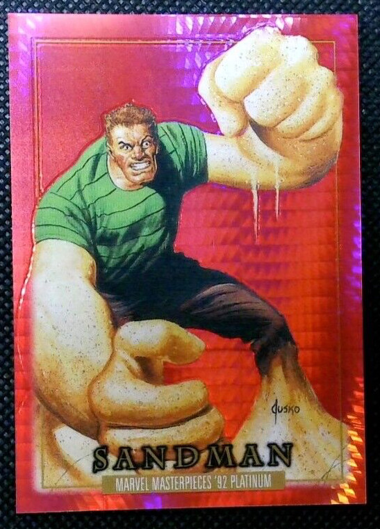 2024 Marvel Masterpieces '92 Platinum Sandman #77 Red Prism #390/492