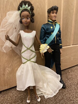 Disney Store Princess and the Frog Doll Set ~ Wedding Prince Naveen and  Tiana | eBay UK
