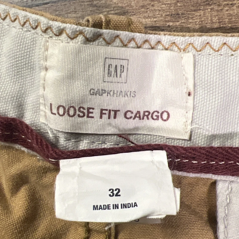 Vintage GAP 32 Loose Fit Cargo 10” Military Paratrooper Parachute Baggy Khaki . - Image 4 of 4