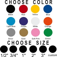 Polka dot stickers! Pick size and color! Permanent outdoor glossy vinyl decals.