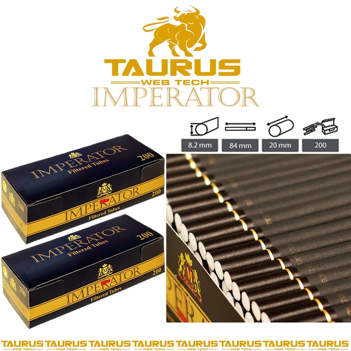 4000 x IMPERATOR BLACK Filter TUBES Tips Paper GOLD Smoking UK