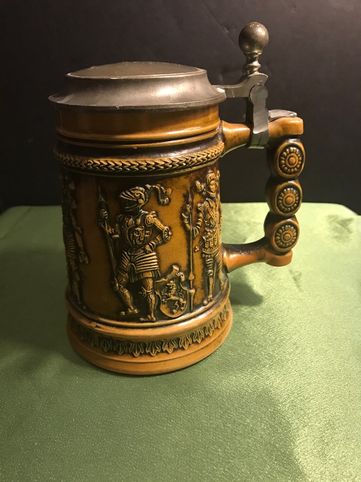 Vintage Simon GERZ West German Beer Stein Knights Ceramic Stein DBGM 85 Yellow eBay