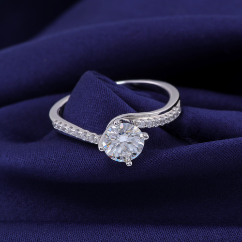 Fede nuziale di fidanzamento con diamante simulato taglio rotondo da 2 ct,... - Foto 1 di 8