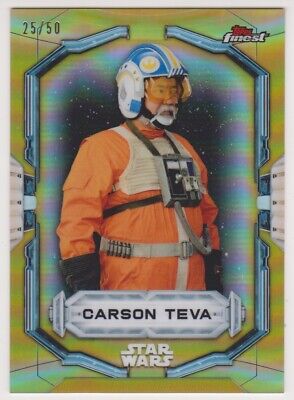 CARSON TEVA 2022 Topps Star Wars Finest Gold Refractor Card # 25/50 MANDALORIAN | eBay