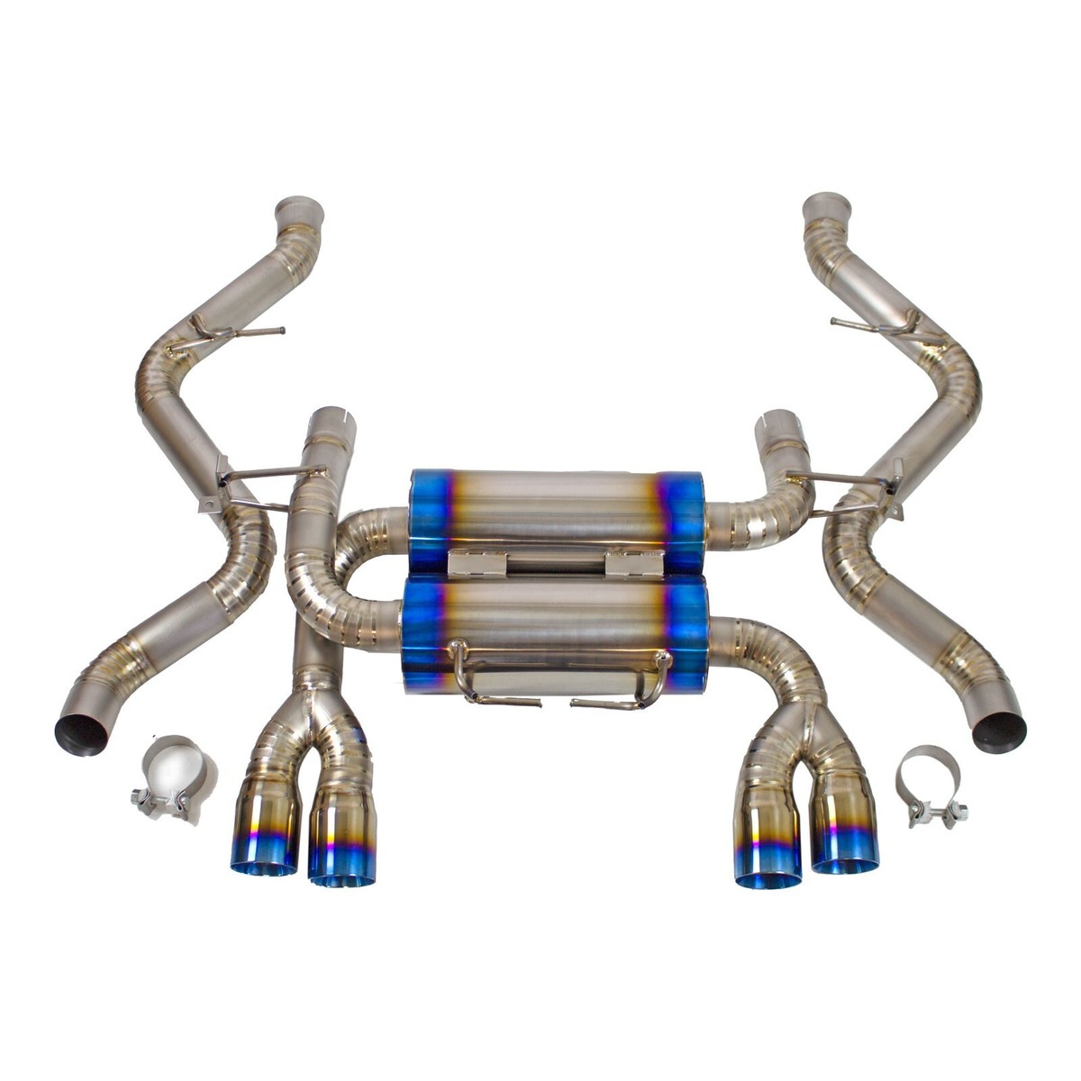 REV9 Cat-Back Titanium Sports Exhaust Quad Tips For BMW E90 M3 