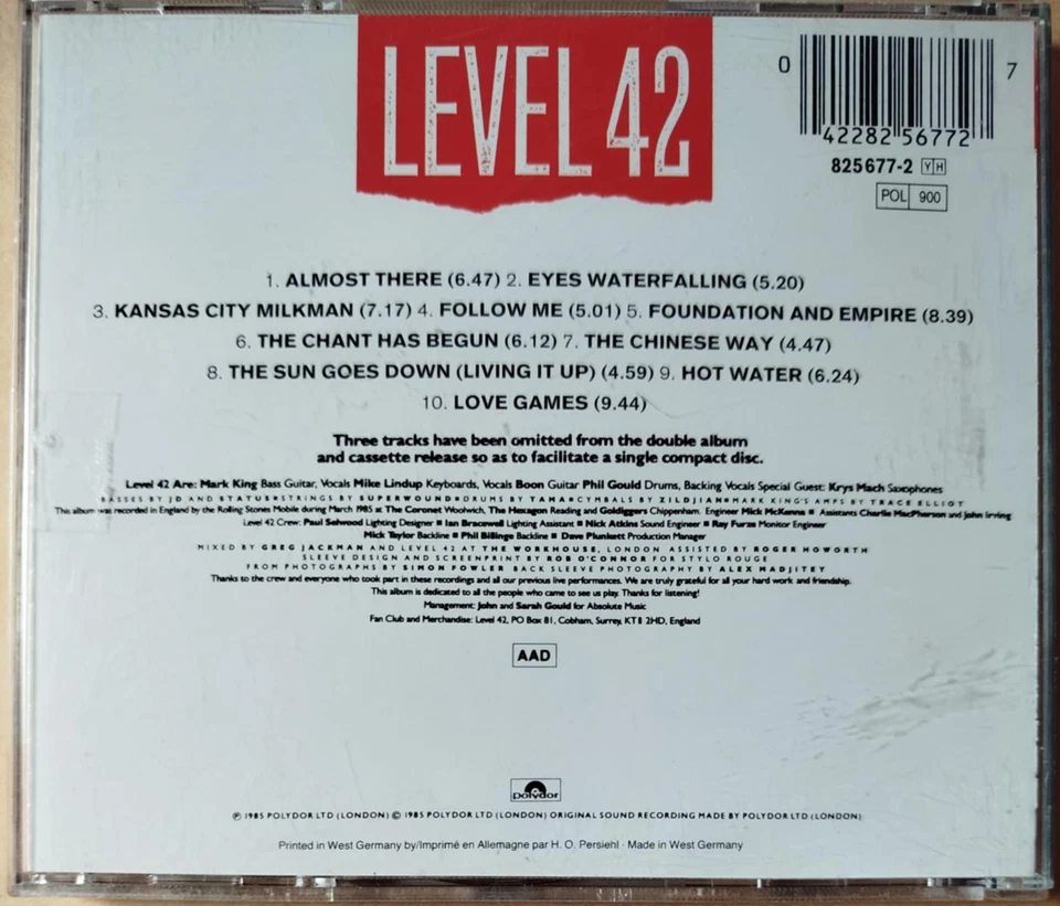 CD - Level 42 - A Physical Presence - Sehr guter Zustand - Bild 2 von 2
