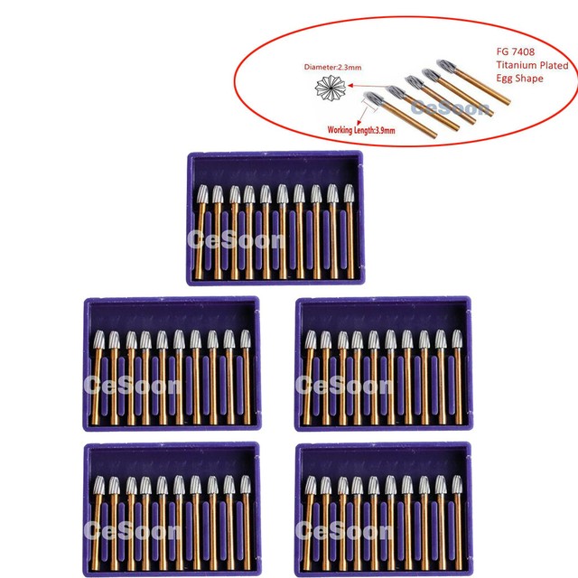 5 X Dental Lab Tungsten Carbide Burr Burs FG 7408 1.6mm For High Speed