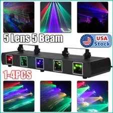 UKING DMX Laser Stage Lighting effect 5 Lens RGBYC Beam DJ Disco Party Lights