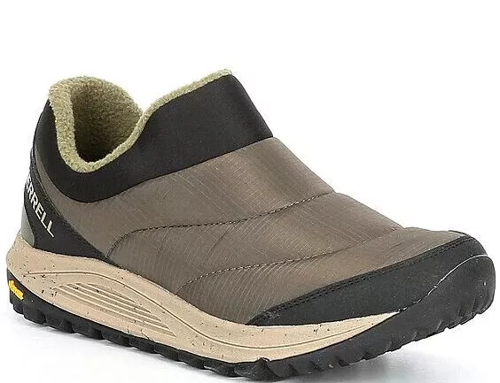 NEW Merrell Men s Sneaker Olive Black Nova Nylon Slip On Mocs Shoe