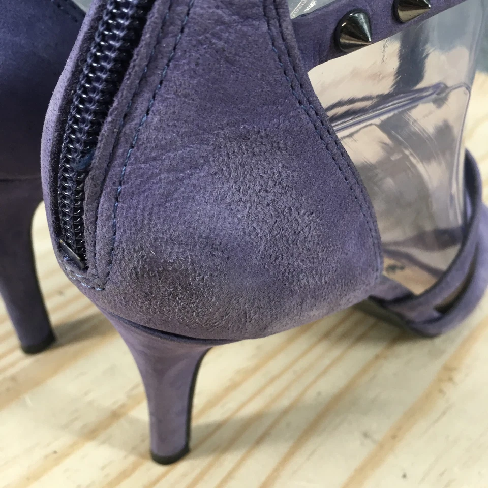 Jessica Simpson Tacones Mujer 8.5 M T Correa Tachonada Tirantes Púrpura Cremallera Punta abierta Foto 4 de 4