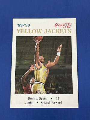 1989-90 Ga Tech Dennis Scott card Coca Cola Sponsored by Atlanta City PoliceDept