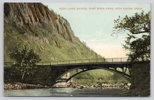 New Haven Connecticut CT Rock Lane Bridge East Rock Park Postcard