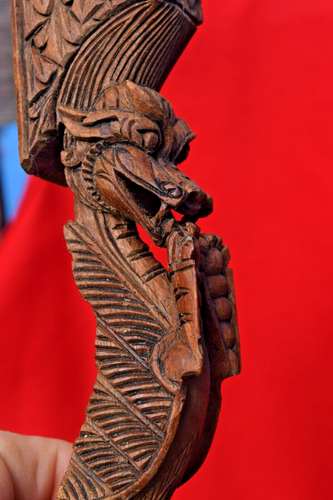 Vintage Wooden Dragon Totem intricately carved - amazing detail 11" Bali? - Picture 5 of 10