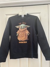 Star Wars The Mandalorian The Child Sweatshirt Faded Portrait Grey Size Small