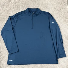 EASTERN MOUNTAIN SPORTS Jacket Mens 2XL XXL Blue 1/4 Zip Pullover Techwick Hike