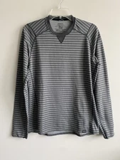 Patagonia Mens Capilene 3 Midweight Long Sleeve Gray Striped Base Layer Medium