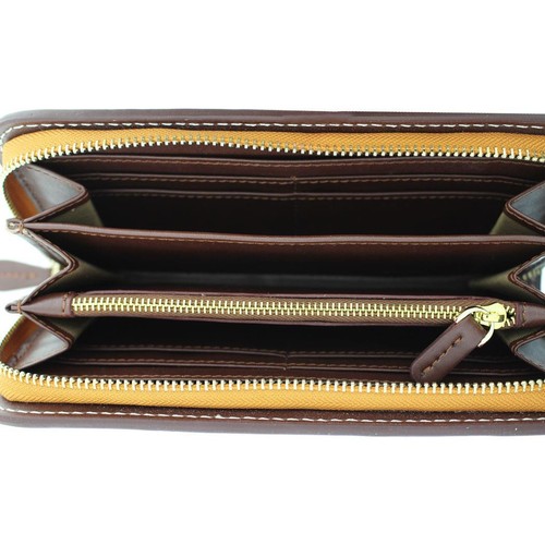 Women's Handmade Butterfly Leather Zip Around Wallet Clutch Coin Purse - Picture 3 of 3