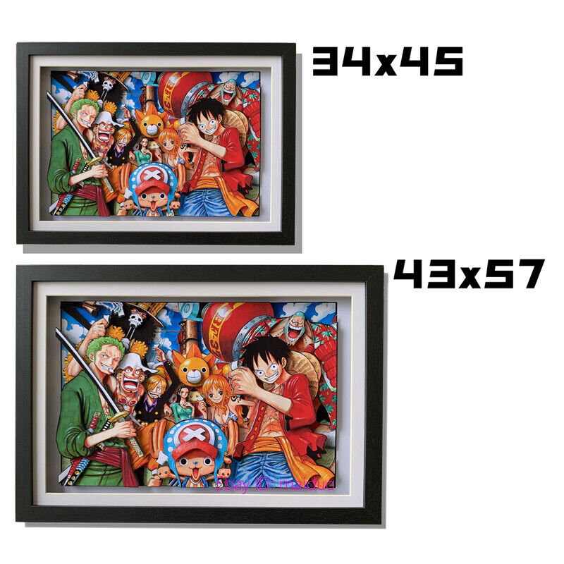 One Piece Straw Pirates Luffy Zoro Chopper Picture Frame 3D Paper
