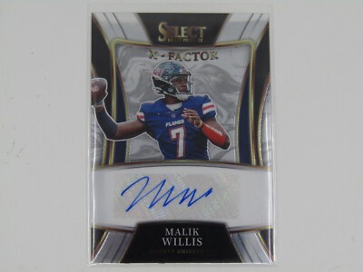 MALIK WILLIS 2022 SELECT DRAFT PICKS X-FACTOR AUTOGRAPH AUTO! LIBERTY UNIVERSITY